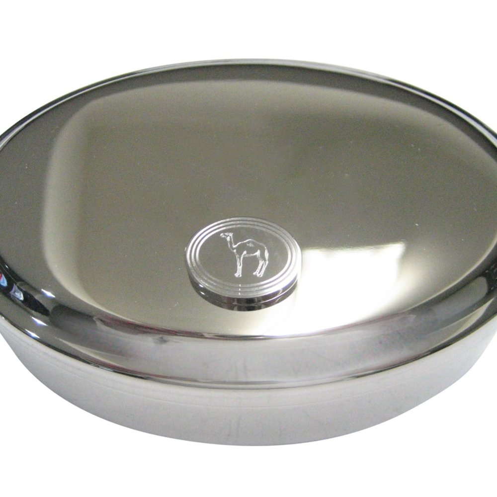 Etched Oval Camel Oval Trinket Jewelry Box